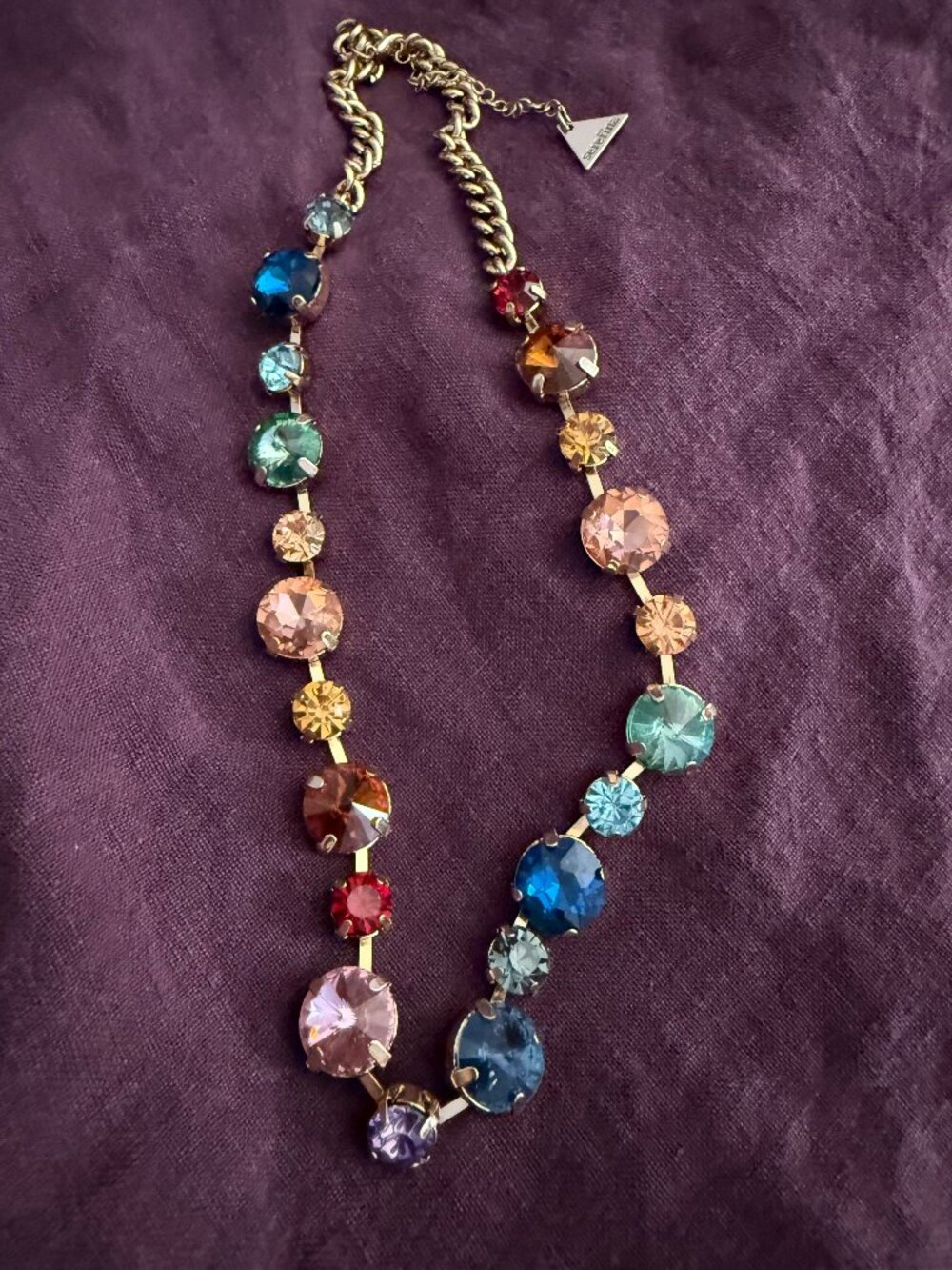 Serefina Anthropologie Multicolor Rivoli Crystal Statement Necklace Pride